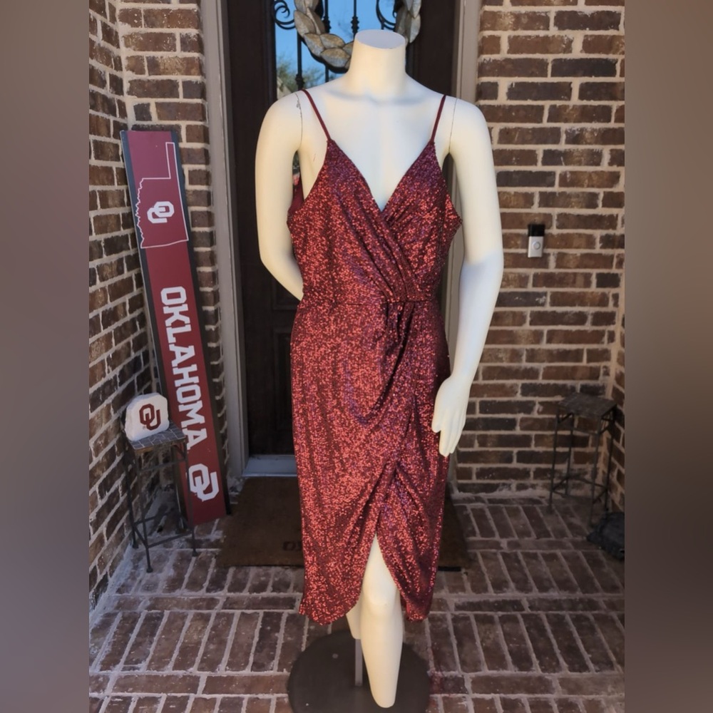 Burgundy sequin party dress!!